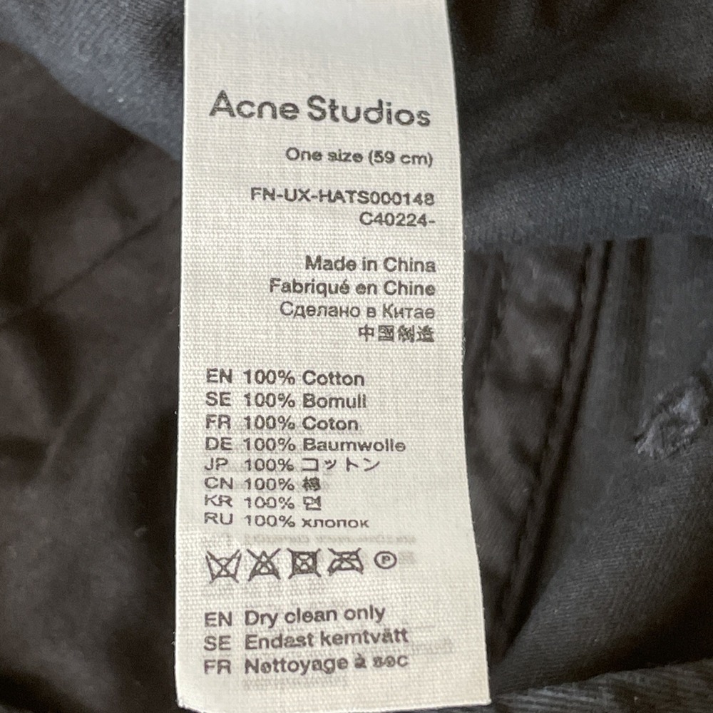 Acne Studios Hat Mens One Size Black Logo Baseball Cap Adjustable Back Outdoor - Picture 13 of 16